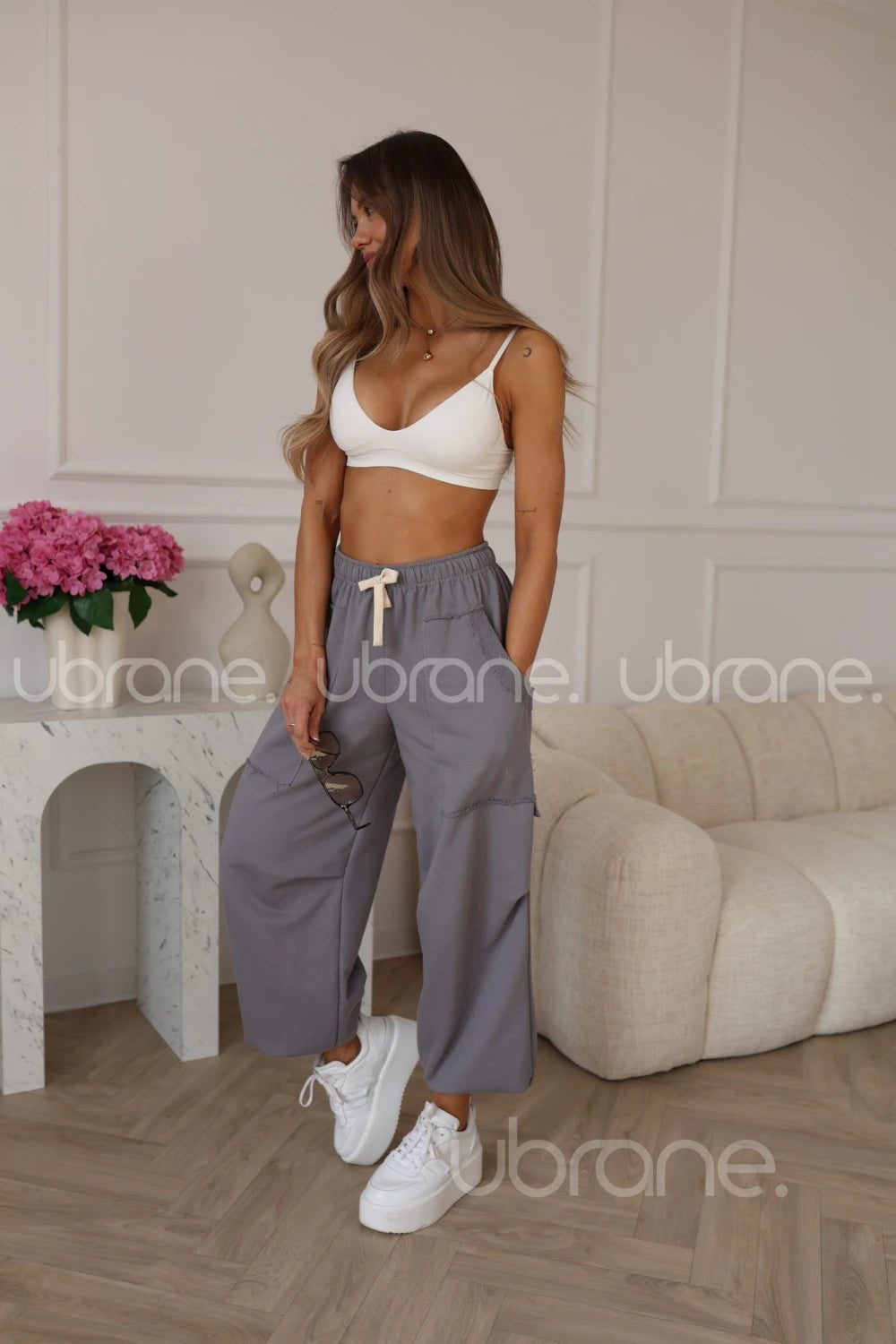 Spodnie dresowe jogger szary