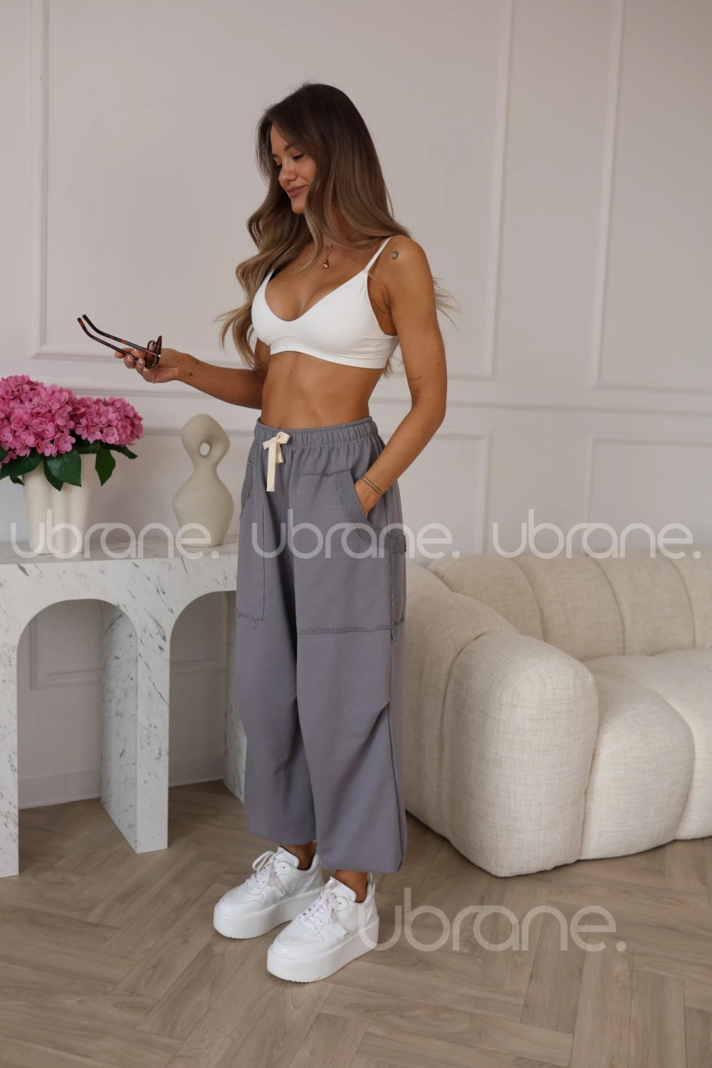 Spodnie dresowe jogger szary