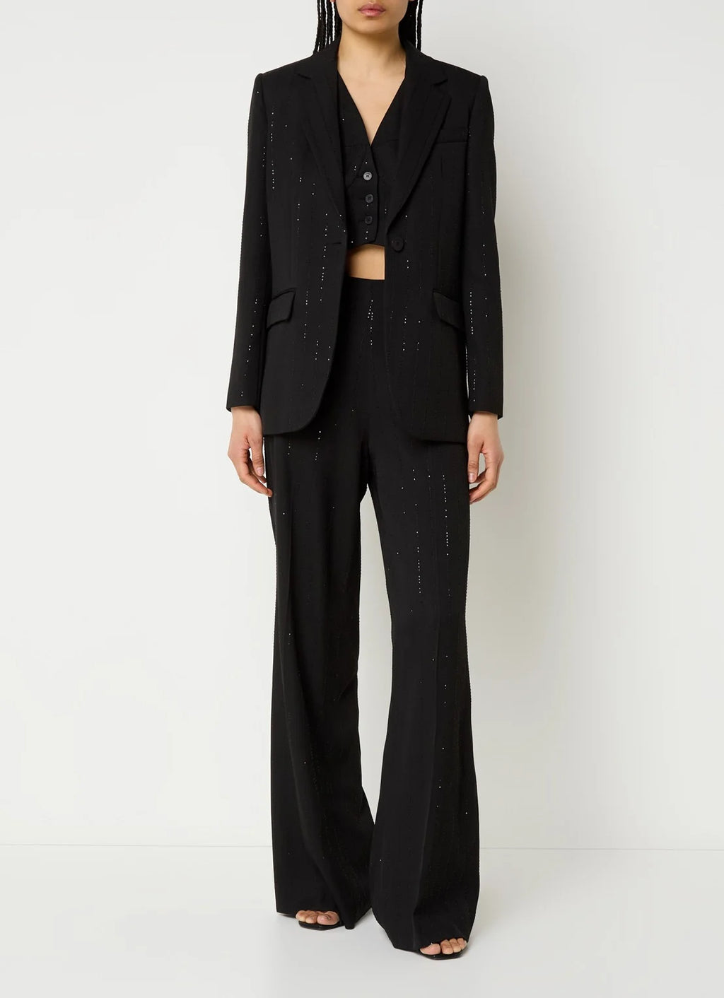 Spodnie High Waist Wide Leg z cekinami