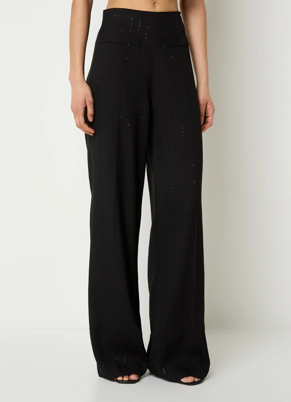 Spodnie High Waist Wide Leg z cekinami